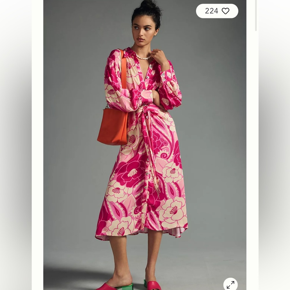 Farm Rio x Anthropologie Tropical Groove Shirt Dress